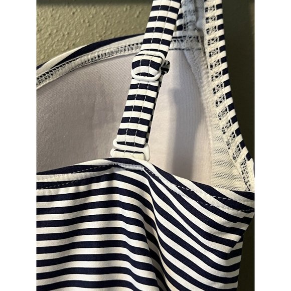 Nip Tuck Swim Navy & White One Piece Multi Fit Cup Bathing Suit USA Size 4 - Picture 4 of 16
